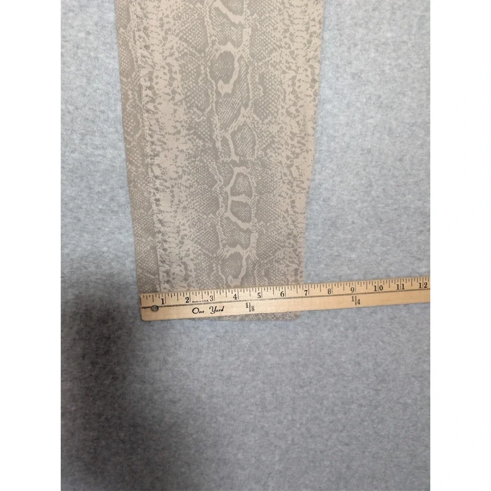 NYDJ Pants Womens 12 Beige Snakeskin Print Skinny Lift Tuck Stretch Made in USA - Picture 10 of 12